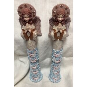 Ganz Praying Angels Birds Rustic  Primitive Folk Art Resin‎ Wood Look 12"